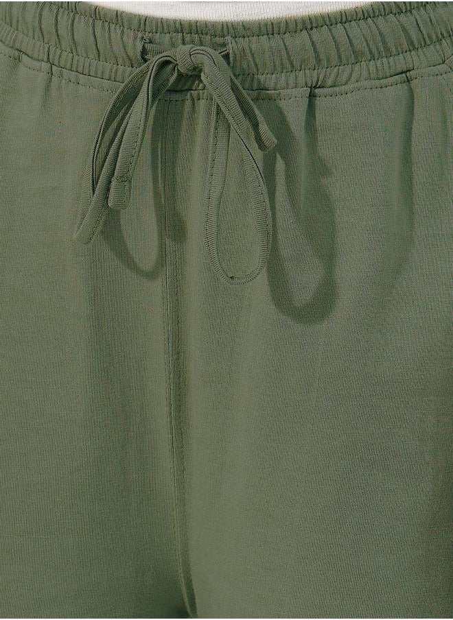 Styli Elastic Waistband Wide Leg Joggers with Drawstring