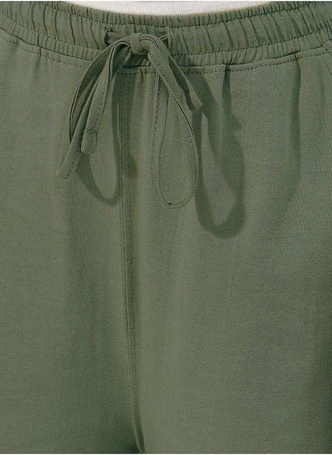 Styli - Elastic Waistband Wide Leg Joggers with Drawstring - Image 1