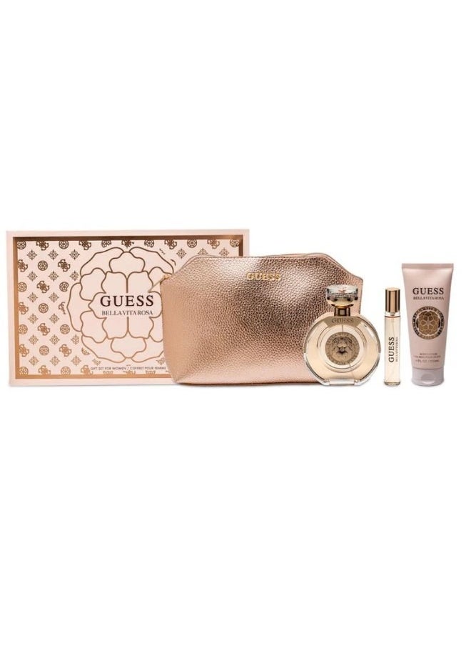 GUESS Bella Vita Rosa EDT 100ml+ EDT 15ml Mini + BL 100ml + Pouch 