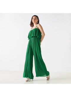 2Xtremz 2Xtremz Pleated Sleeveless Wide Leg Jumpsuit  - Image 3