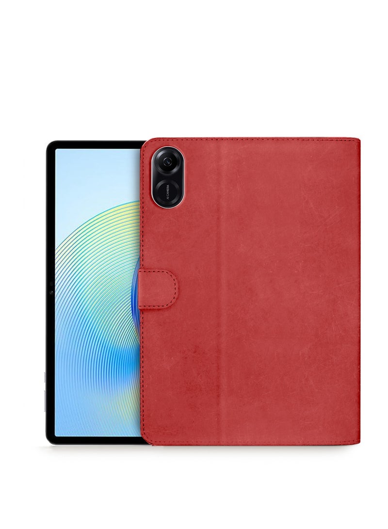 دبليو تيك غطاء حماية من جلد البولي يوريثان لهاتف Honor Pad X9 مقاس 11.5 بوصة 2023 باللون الأحمر - Image 1