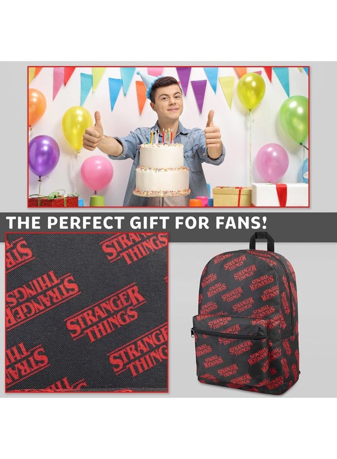 Stranger Things Backpack Kids - Black School Bag Girls Boys Rucksack Sports - Teens School Backpack with Adjustable Straps Official Series Merchandise Gifts - Image 2