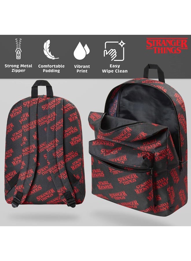 Stranger Things Backpack Kids - Black School Bag Girls Boys Rucksack Sports - Teens School Backpack with Adjustable Straps Official Series Merchandise Gifts - Image 4