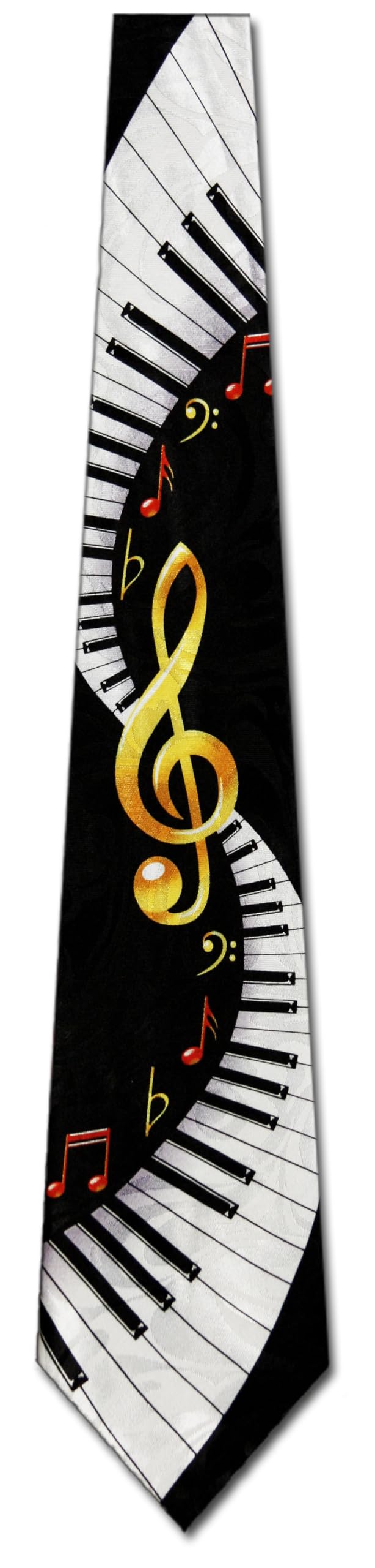 Steven Harris Men's Keyboard Necktie Piano Ties with Notes and Treble One Size Black - Image 2