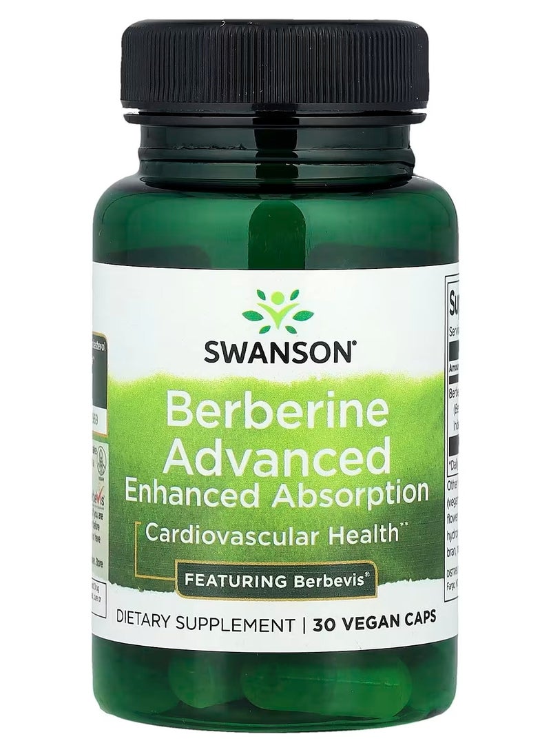 SWANSON Berberine Advanced Enhanced Absorption 30 Vegan Caps (550 mg per Capsule) - Image 1