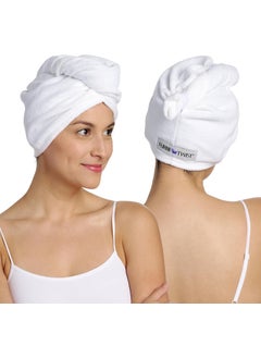 Turbie Twist Turbie Twist 2Pack Extra Long Microfiber Hair Towel for Beauty Travel Gifting  Wrap Turban for Long  Thick Hair  Premium Personal Care  White  White 