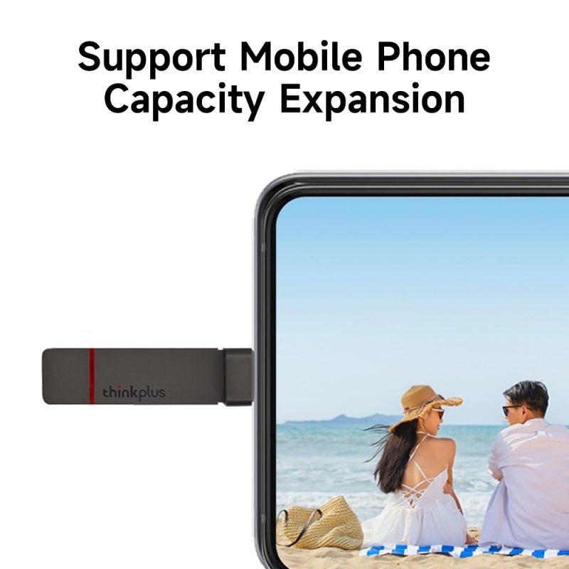 thinkplus TU200 Pro 256GB USB3.2/Type-C Dual-port Portable Solid State U Disk Metal USB Flash Drive High-speed Transmission Grey - Image 5