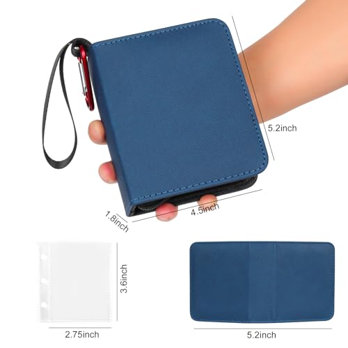 GEAoffice Mini Card Binder 1-Pocket, Super Lightweight Small Collectible Trading Card Albums for 80 Cards, Top Loading Zipper Binder for TCG, MTG, Sports&Game Cards, Gifts for Girls, Blue - Image 4