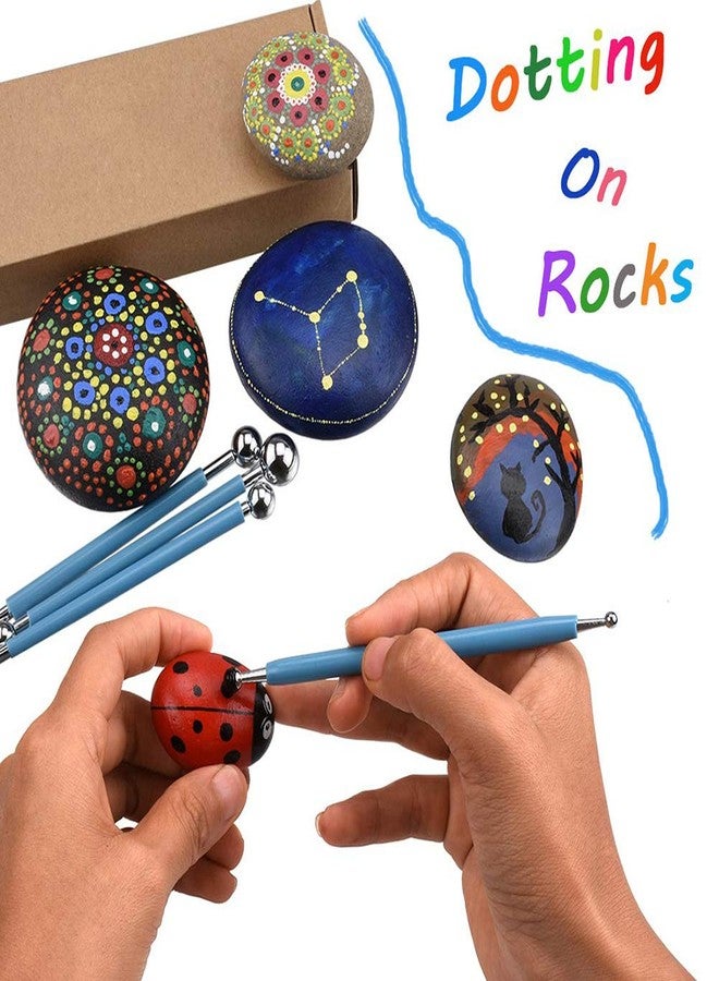 Evwoge 4pcs Ball Repairing Stick Embossing Stylus Modelling Dotting Sculpting Tools Double Ended Cake Decoration Tools, Ball Caulking Finisher Ceramic Tile Glue Gap Scraping Tool - Image 4