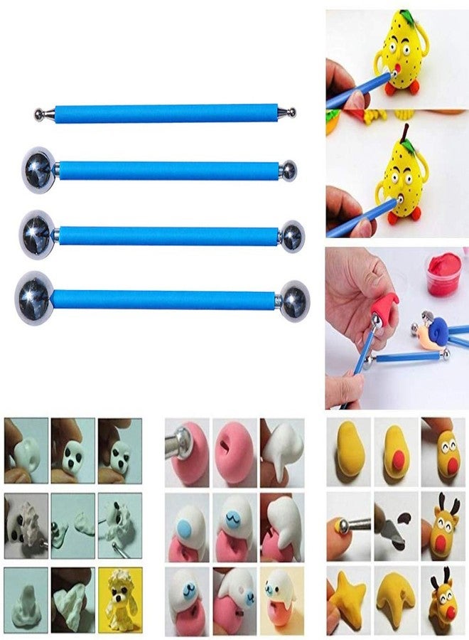 Evwoge 4pcs Ball Repairing Stick Embossing Stylus Modelling Dotting Sculpting Tools Double Ended Cake Decoration Tools, Ball Caulking Finisher Ceramic Tile Glue Gap Scraping Tool - Image 5