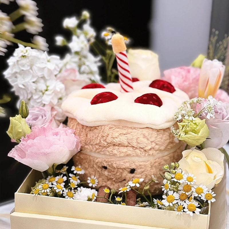 MUALML Birthday Cake Plush, 7.9" Cute Birthday Stuffed Animal for Girls, Funny Food Plushie, Soft Cake Toy Gift for Kids - Image 3