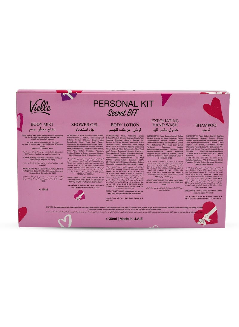 Vielle Secret BFF Personal Kit Long Lasting Fragrance + Shower Jel + Body Lotion + Hand Wash + Shampoo  - Image 2