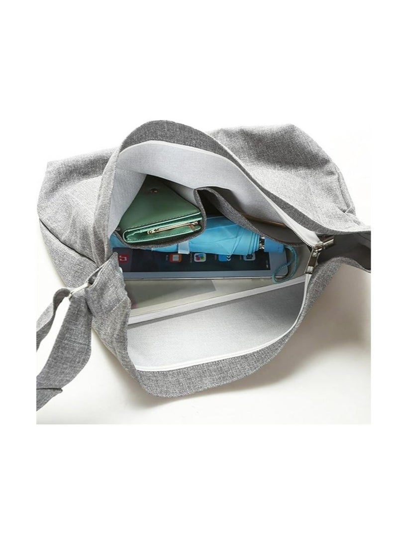 NXT Women's Retro Large Size Canvas Shoulder Bag Hobo Crossbody Handbag Casual Tote - Image 3