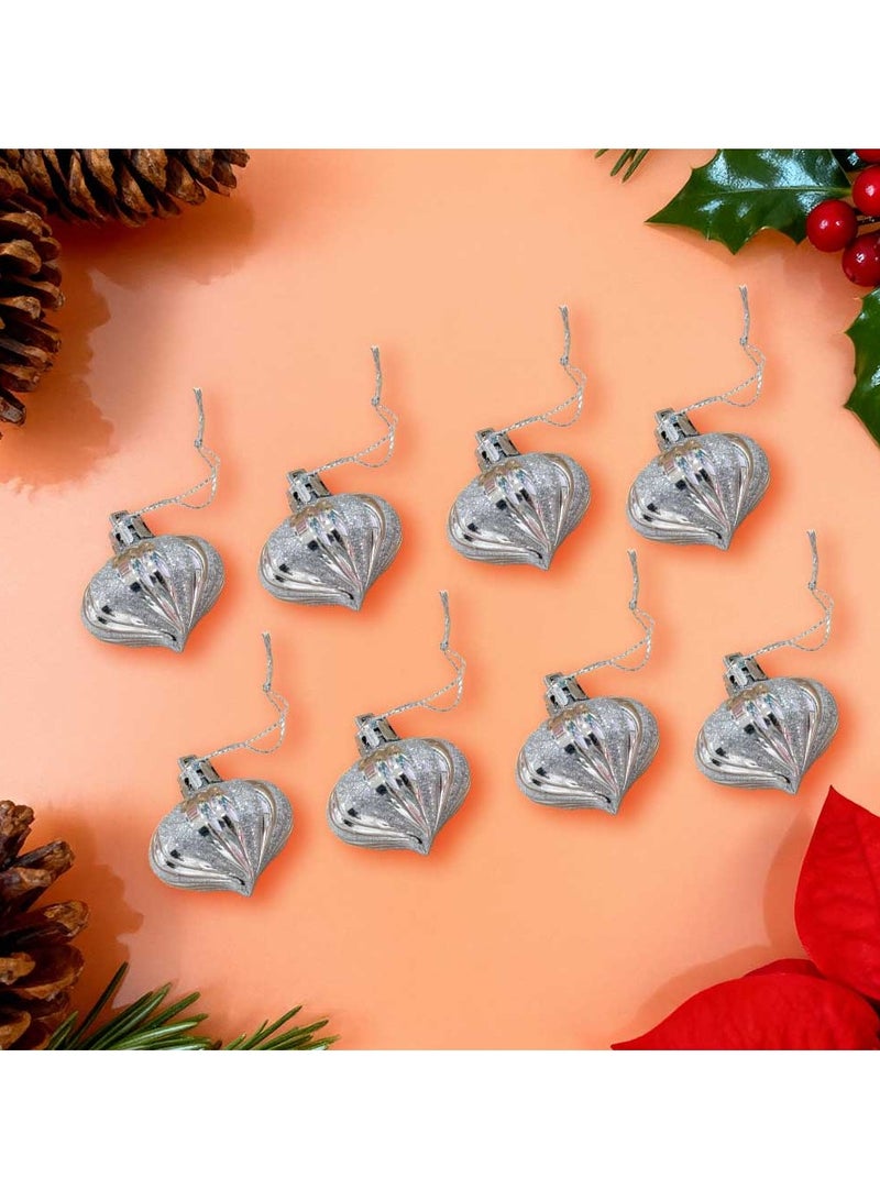 Trentor زينة عيد الميلاد فضية 8 قطع 4 سم - Image 3