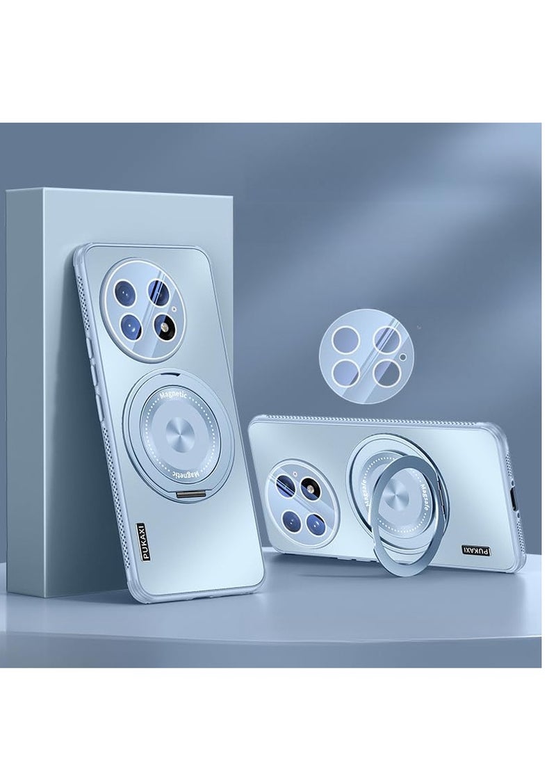 Frosted magnetic case compatible with OnePlus 13 Case with lens film + Magnetic swivel stand + Wireless charging, shock and drop protection case Oneplus 13