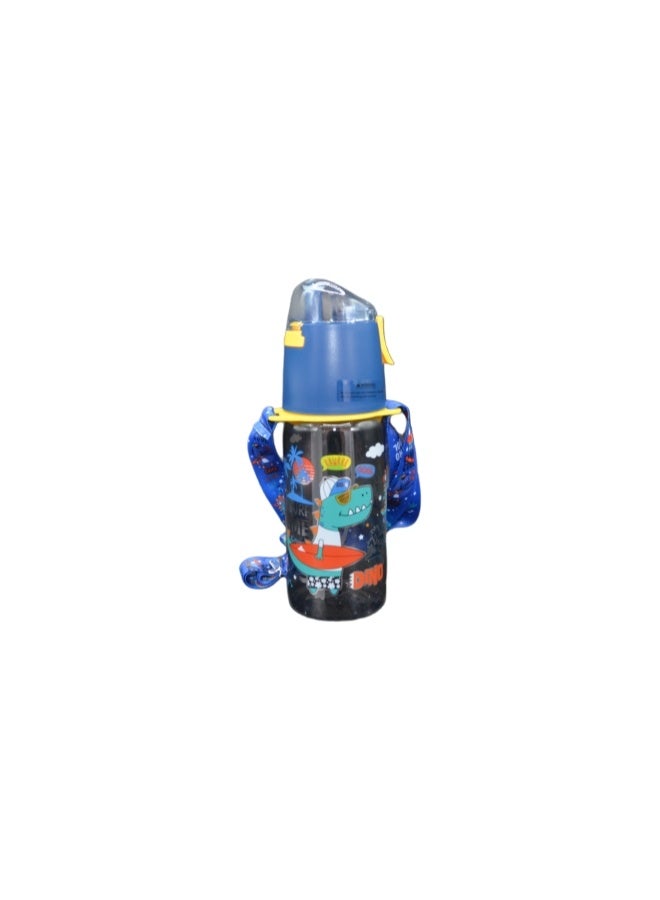 Five dream house Dinosaur Theme Kids Water Bottle Spray Cup, 580ML Leakproof Water Bottle with Adjustable Shoulder Strap, Portable Drinking & Cooling Cup for Kids - Image 3