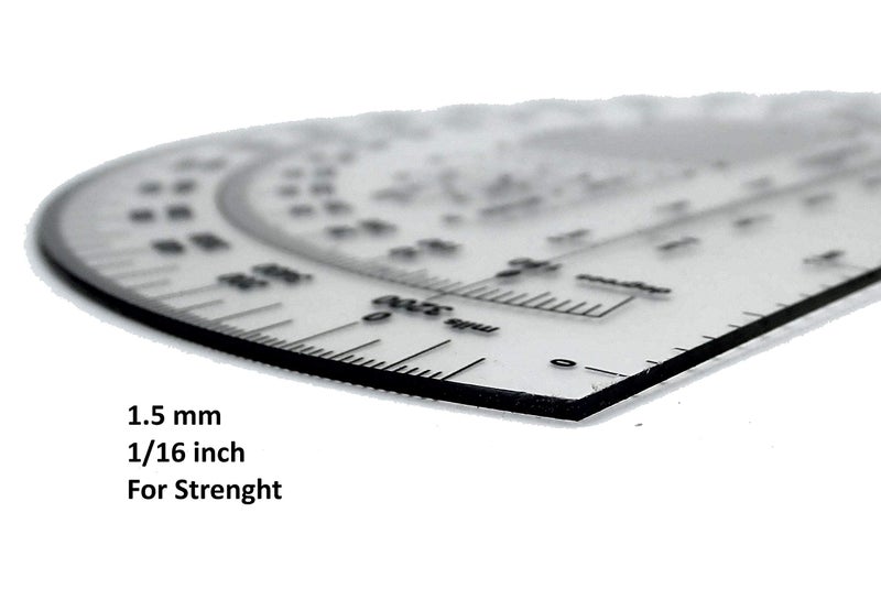 MTT PL Military Protractor 9 Inch — Degrees & Mils, Meters & Yards | Large Semi-Circular | 1:25,000–1:100,000 | 1.5mm PETG | Made in Australia - Image 5