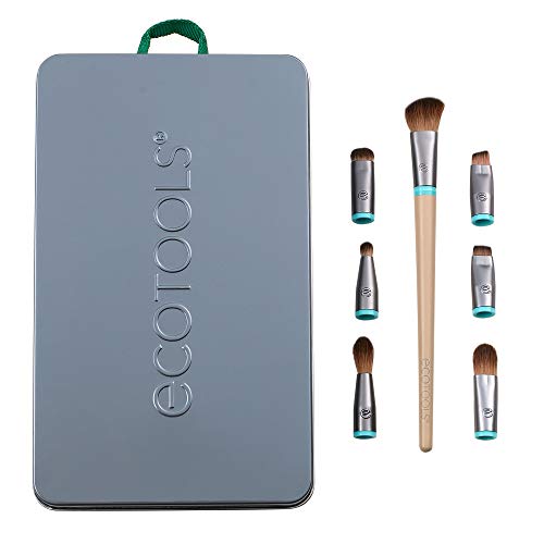 EcoTools Interchangeables Total Renewal Eye Makeup Brush Kit, Customizable Makeup Brushes for Eyeshadow, Travel-Friendly Kit, Eco-Friendly Synthetic Bristles, Cruelty Free & Vegan, 9 Piece Set - Image 5