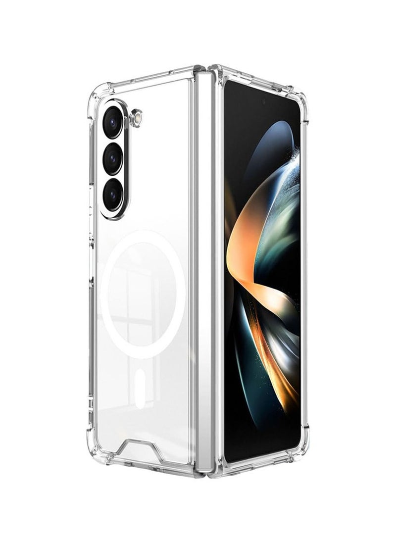 Aookay Case for Samsung Galaxy Z Fold 6 Clear Magnetic Compatible with Magsafe, Ultra-thin Transparent Anti-yellowing Protective Case, Hard PC Anti-scratch Protective Phone Case [Tempered Film Not Included] - Image 5