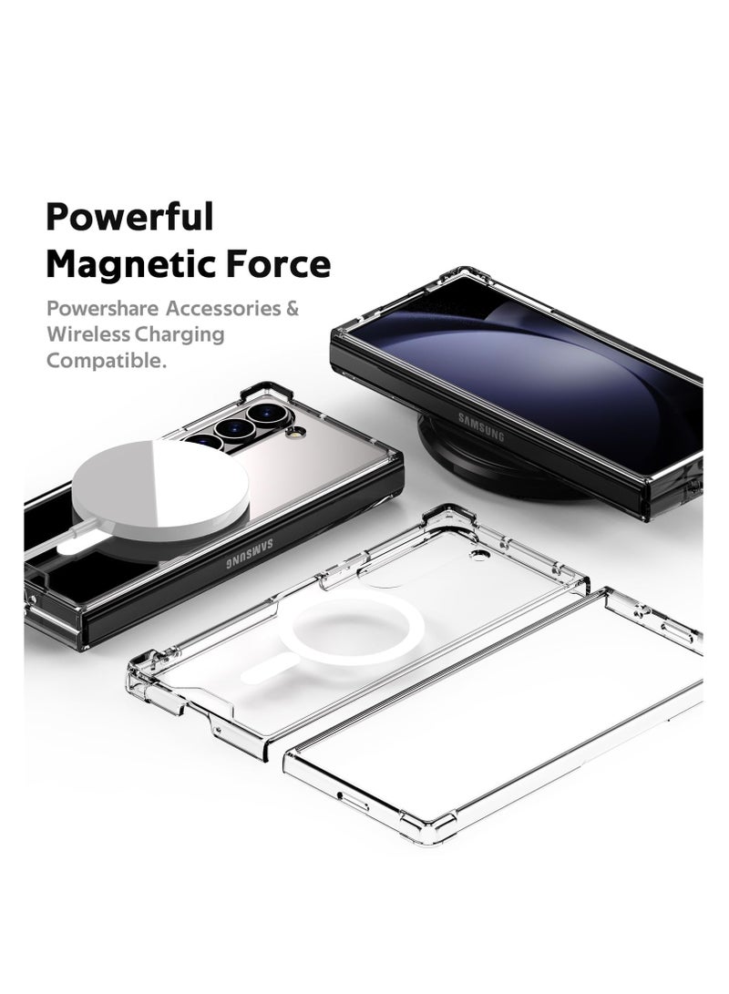 Aookay Case for Samsung Galaxy Z Fold 6 Clear Magnetic Compatible with Magsafe, Ultra-thin Transparent Anti-yellowing Protective Case, Hard PC Anti-scratch Protective Phone Case [Tempered Film Not Included] - Image 4