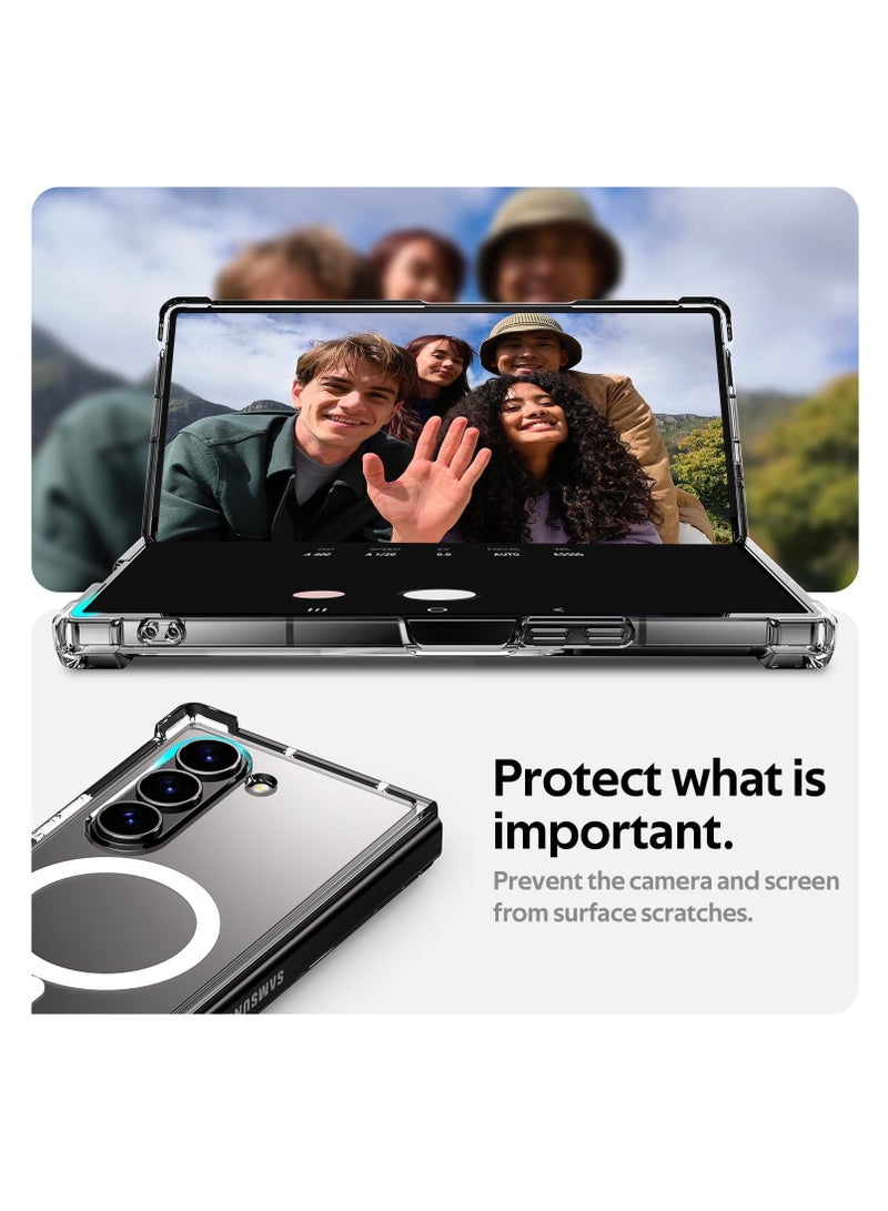 Aookay Case for Samsung Galaxy Z Fold 6 Clear Magnetic Compatible with Magsafe, Ultra-thin Transparent Anti-yellowing Protective Case, Hard PC Anti-scratch Protective Phone Case [Tempered Film Not Included] - Image 3