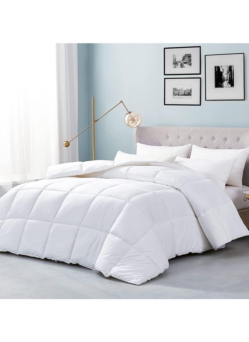 DubaiGallery - 3 Pcs Set Soft Polyester Duvet Insert Comforter, Soft Lightweight White All Season Down Alternative Quilted Duvet Comforter King 260X240 CM - Image 1