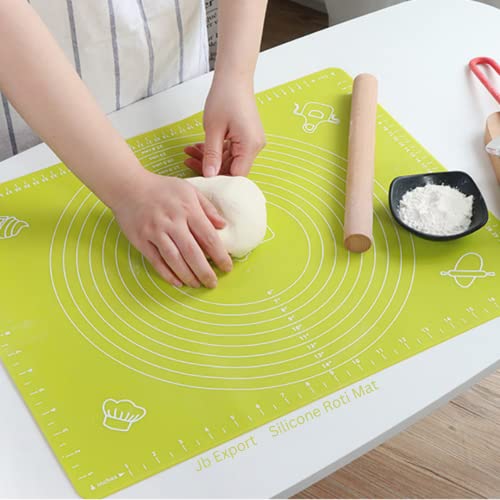 JB Export Silicone Baking Mat Silicone Chapati Atta Kneading Mat Non-Stick Fondant Rolling Mat Stretchable for Kitchen Roti Chapati Cake – Multicolor - Image 2