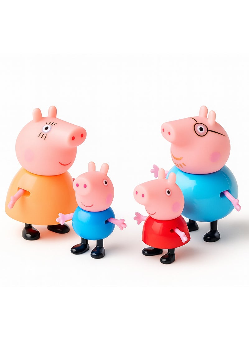 Peppa Pig Store Family House Toy Set for Kids – 4PCS Pretend Play Family Figures with Baby, George, Mommy & Daddy | Soft Rubber Face Dolls for Role Play | Kids Imaginative Play House Characters | Gift Toy Set for Toddlers, Boys & Girls - Image 2