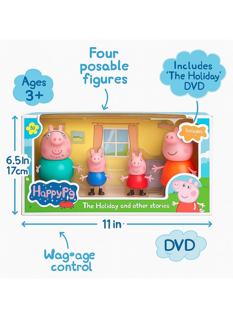 Peppa Pig Store Family House Toy Set for Kids – 4PCS Pretend Play Family Figures with Baby, George, Mommy & Daddy | Soft Rubber Face Dolls for Role Play | Kids Imaginative Play House Characters | Gift Toy Set for Toddlers, Boys & Girls - Image 3