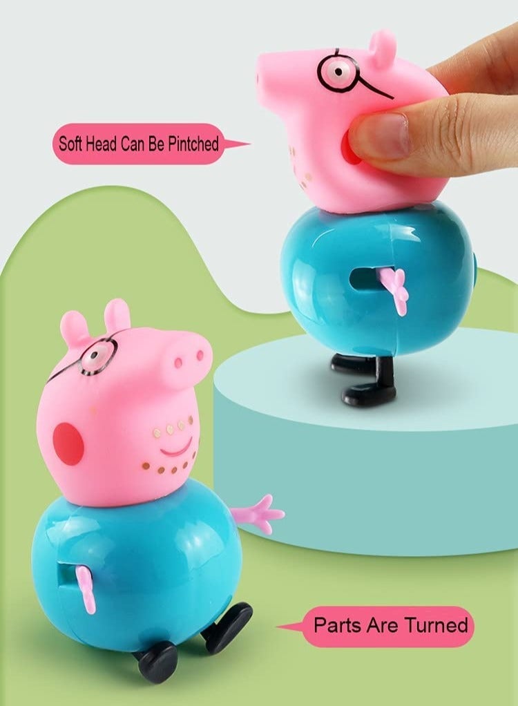 Peppa Pig Store Family House Toy Set for Kids – 4PCS Pretend Play Family Figures with Baby, George, Mommy & Daddy | Soft Rubber Face Dolls for Role Play | Kids Imaginative Play House Characters | Gift Toy Set for Toddlers, Boys & Girls - Image 5