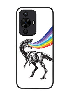 Stylizedd Rugged Black edge case for Huawei nova 12s / Huawei nova 11/ Huawei nova 12 Lite 4G, Slim fit Flexible Anti Drop Thin Cover - Rainbow Dino  - Image 1