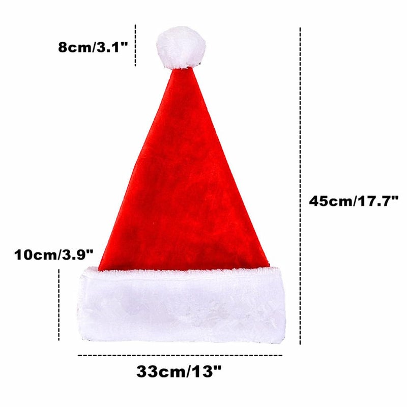 ALIMITOPIA 2pcs Christmas Santa Hat Thickened Luxury Short Plush Christmas Thickened Lengthened Santa Claus Cap Xmas Hat for Adults - Image 2