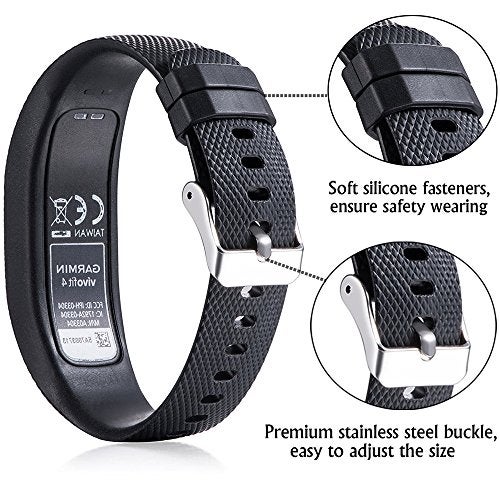 QGHXO Band for Garmin Vivofit 4, Soft Silicone Replacement Watch Band Strap for Garmin Vivofit 4 Activity Tracker - Image 4