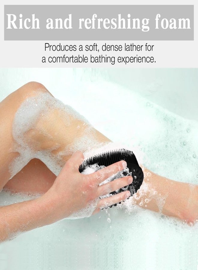 Cutiland 2 Pack Silicone Body Scrubber with Loofah Exfoliating Soft Body Shower Scrubber for Body, 2 in 1 Bath and Shampoo Wash Brush for Skin Exfoliation Men Women (Purple&Black) - Image 5