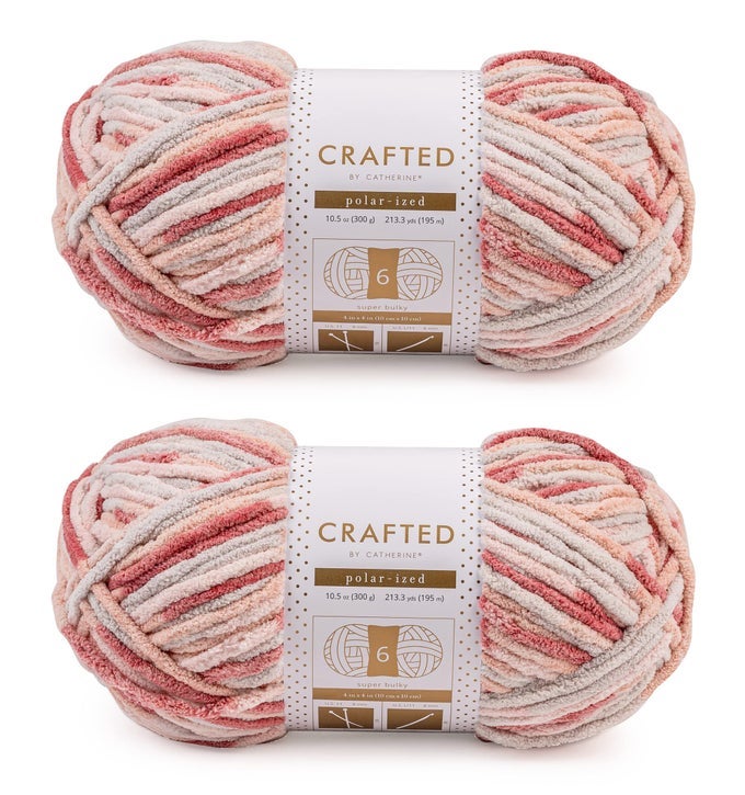 BLANKET MULTI YARN 2 PACK 213 YARDS EACH SKEIN PINK MULTI GAUGE 6 SUPER BULKY