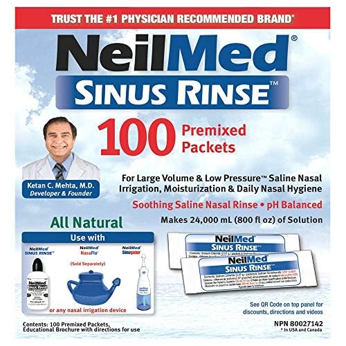 NeilMed حزم إعادة تعبئة نيلمد لغسل الجيوب الأنفية، 100 قطعة (قد يختلف التعبئة) - Image 2