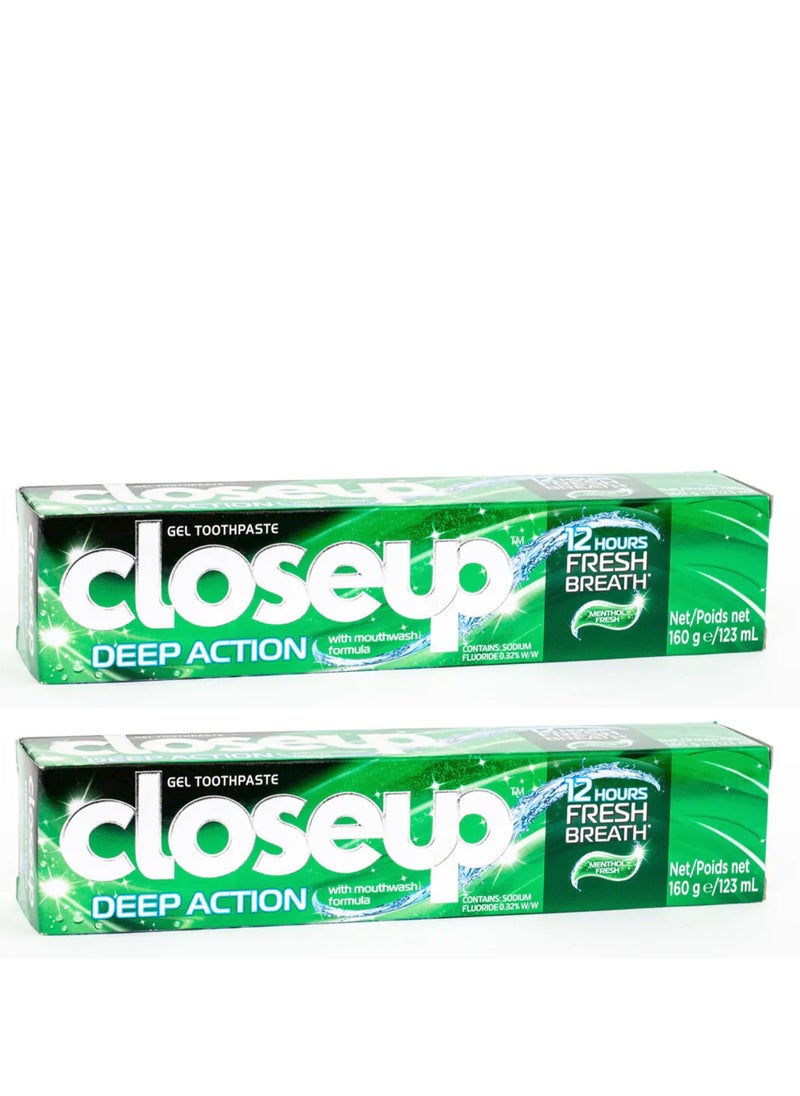 Closeup Pack Of 2 Closeup Toothpaste Menthol Fresh123ml  - Image 1