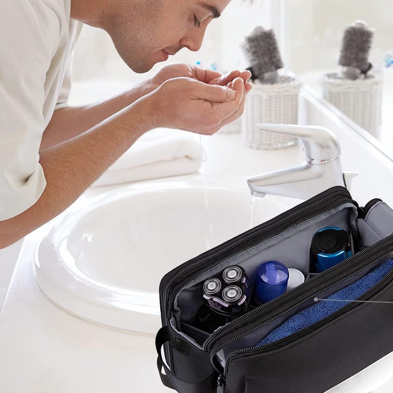 Handcuffs Toiletry Bag for Men & Women 16 Cms Waterproof Travel Pouch | Shaving Kit | Travel Accessories | Essentials | Cosmetic Organizer | Packing Cubes | Makeup Storage | Mens Gifts, Black, L - Image 4