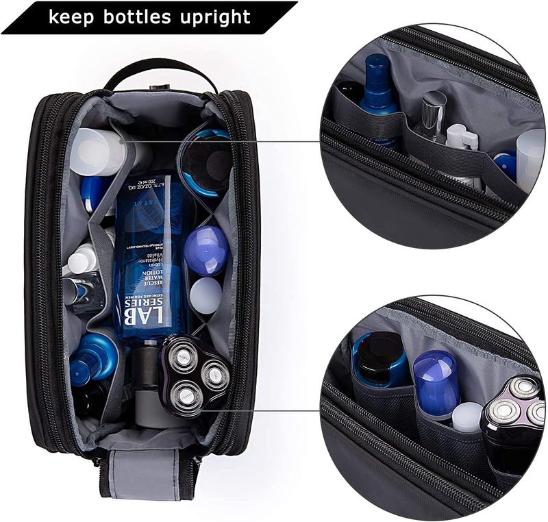 Handcuffs Toiletry Bag for Men & Women 16 Cms Waterproof Travel Pouch | Shaving Kit | Travel Accessories | Essentials | Cosmetic Organizer | Packing Cubes | Makeup Storage | Mens Gifts, Black, L - Image 2