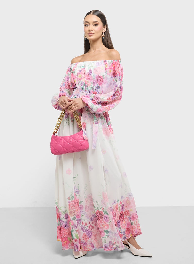 ELLA Floral Off-Shoulder Dress - Image 4