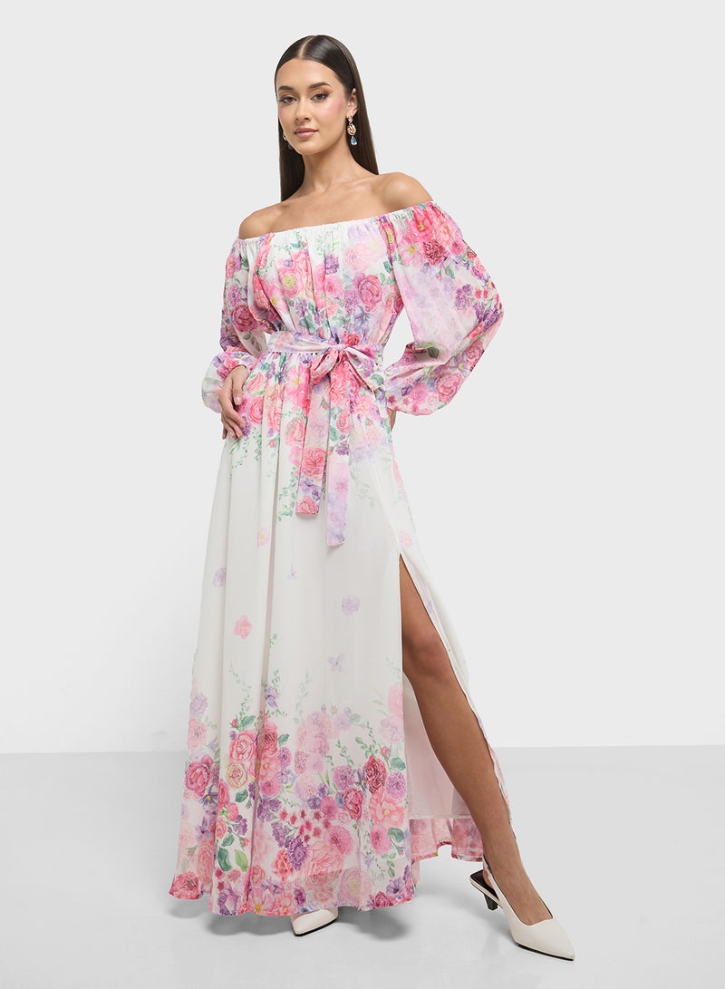 ELLA Floral Off-Shoulder Dress - Image 1