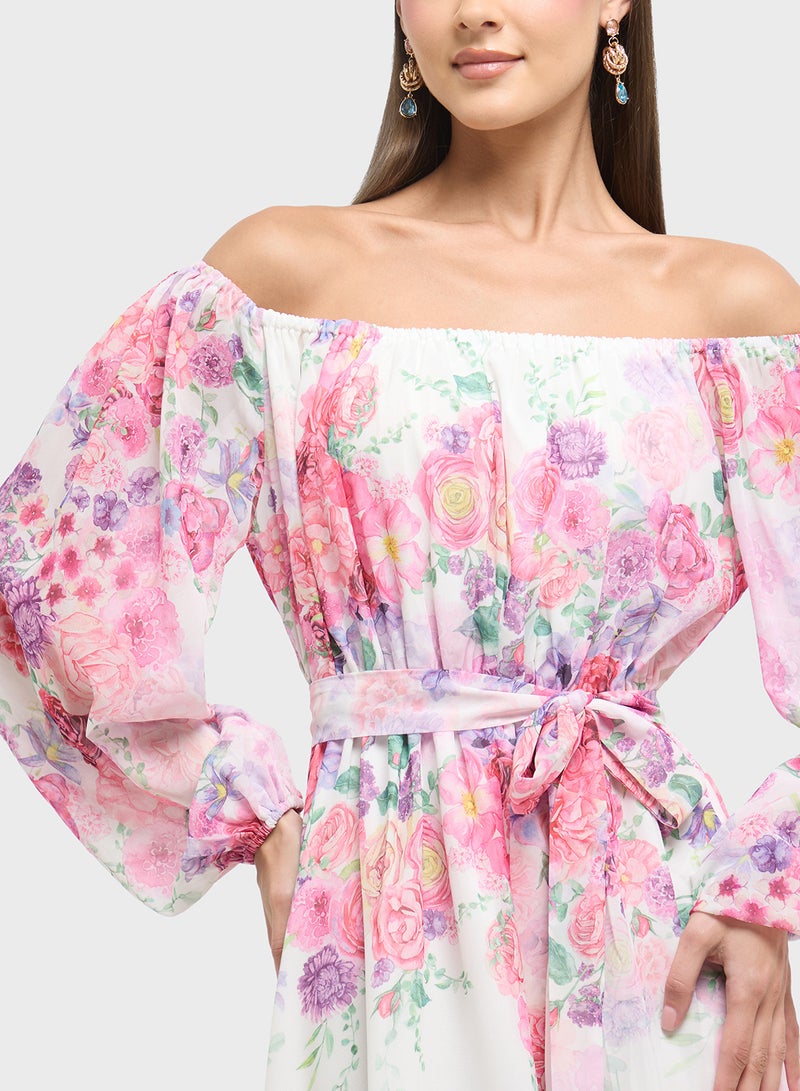 ELLA Floral Off-Shoulder Dress - Image 3
