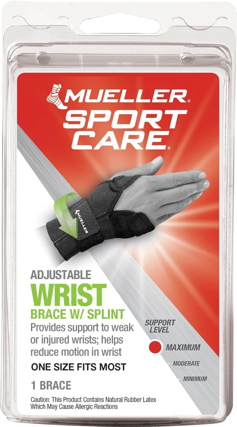 MUELLER Sports Medicine Wrist Brace with Splint, Wrist Pain Relief Support for Men and Women, Ideal for Carpal Tunnel, Tendinitis, Arthritis, Black, One Size - Image 2