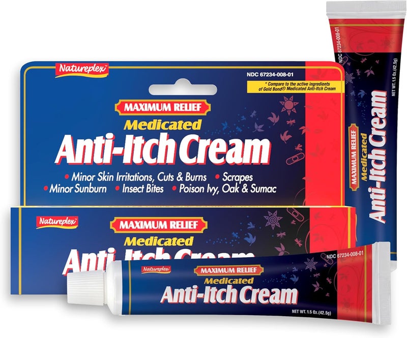 Natureplex Maximum Relief Medicated Anti-Itch Cream 1.5oz (2 Pack) – Fast Relief for Rashes, Bites, Sunburn, Cuts, Burns, Poison Ivy & More – Cooling Menthol & Pramoxine – Made in USA - Image 2