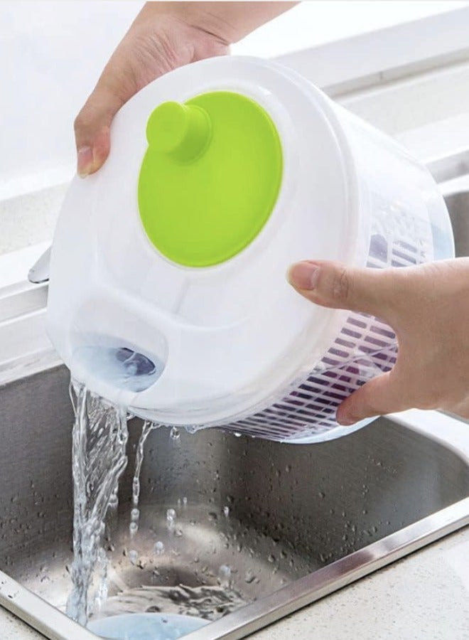 3l Rotating Vegetable Strainer with Bowl, Anti-Vibration Technology, Lockable Strainer Basket and Smart Lock Lid - Lettuce Washer, Drainer and Dryer - Easy to Drain and Store, Fruit Salads  - Image 2