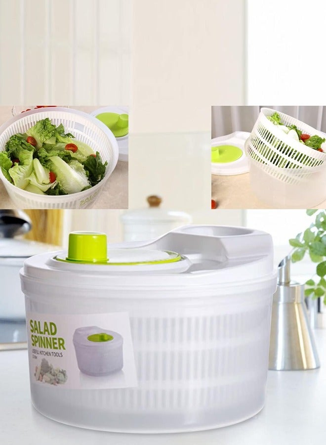 3l Rotating Vegetable Strainer with Bowl, Anti-Vibration Technology, Lockable Strainer Basket and Smart Lock Lid - Lettuce Washer, Drainer and Dryer - Easy to Drain and Store, Fruit Salads  - Image 5
