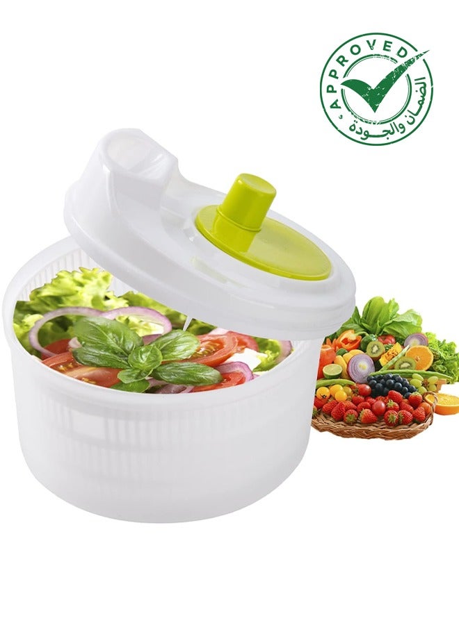 3l Rotating Vegetable Strainer with Bowl, Anti-Vibration Technology, Lockable Strainer Basket and Smart Lock Lid - Lettuce Washer, Drainer and Dryer - Easy to Drain and Store, Fruit Salads  - Image 3