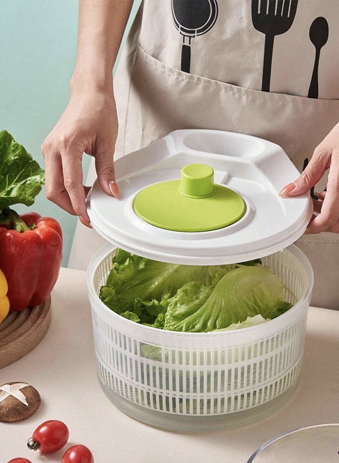 3l Rotating Vegetable Strainer with Bowl, Anti-Vibration Technology, Lockable Strainer Basket and Smart Lock Lid - Lettuce Washer, Drainer and Dryer - Easy to Drain and Store, Fruit Salads  - Image 1