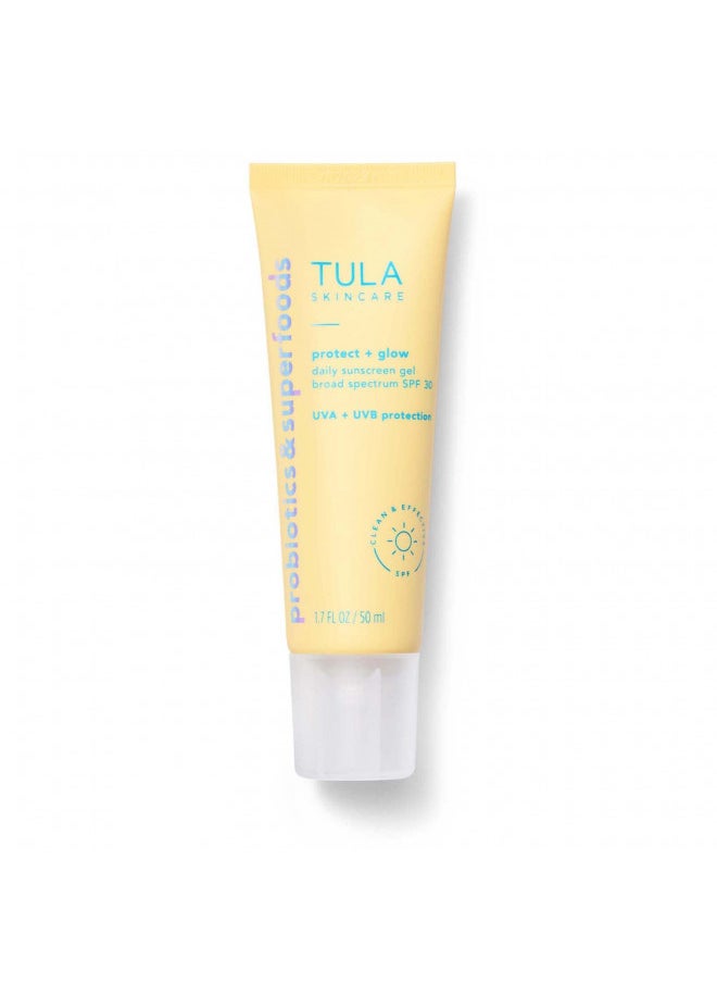 TULA TULA Skin Care Protect + Glow Daily Sunscreen Gel Broad Spectrum SPF 30 | Skincare-First, Non-Greasy, Non-Comedogenic & Reef-Safe with Pollution & Blue Light Protection | 1.7 fl. oz.  - Image 2
