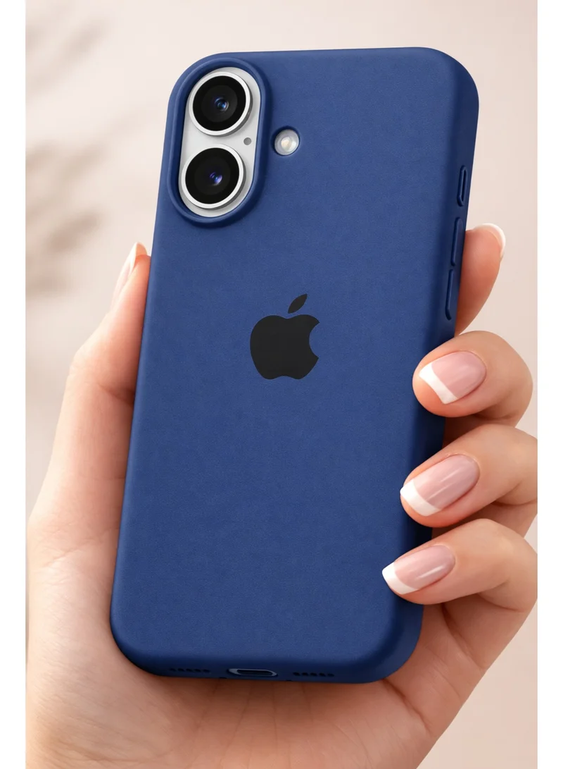 Mobcos Mobcos iPhone 17 Dark Blue Logo Premium Silicone Magnetic Wireless Charging Case for iPhone | Silky Soft Touch | Military-Grade Shockproof Protection | Strong Magnetic Compatibility | Luxury Slim Cover